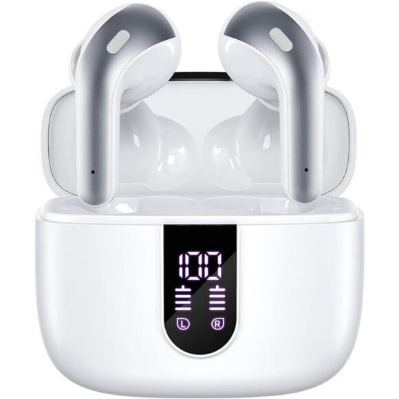 Wireless Earbuds Bluetooth Headphones 60H Playtime Waterproof Mic Charging - Picture 1 of 7